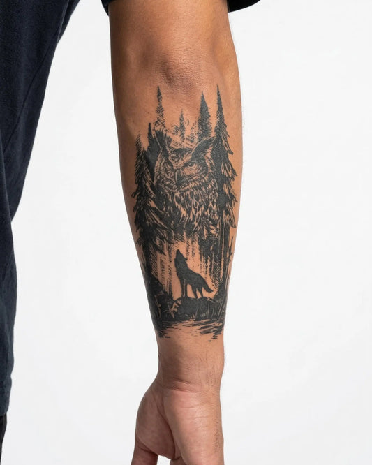 Forest Owl & Wolf