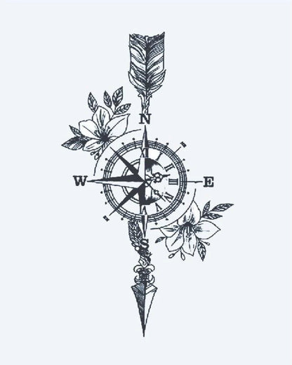 Floral Compass & Arrow