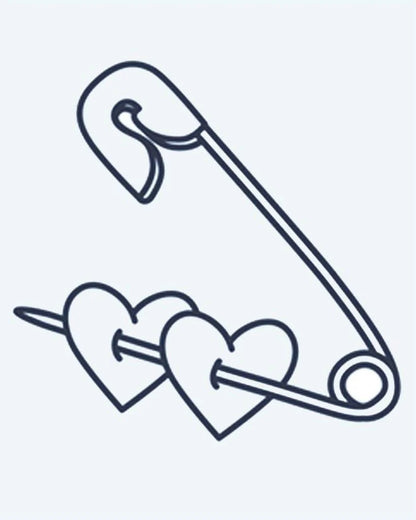 Safety Pin & Hearts