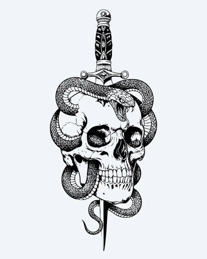 Skull, Snake & Dagger