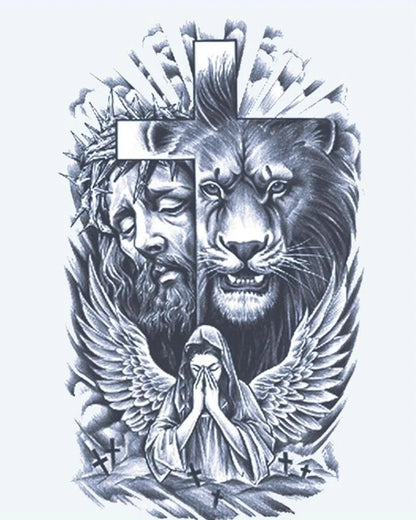 Faith: Lion, Cross & Angel