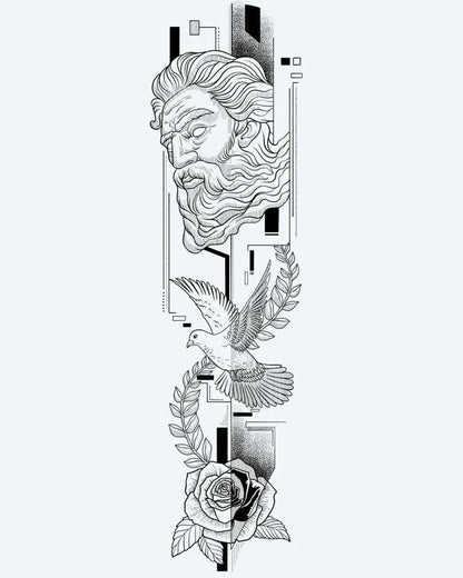 Greek God, Dove & Rose