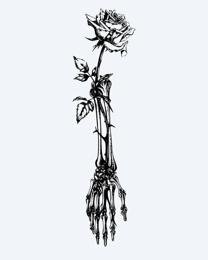 Skeleton Hand & Rose