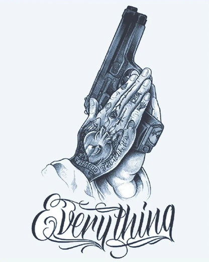 Praying Hands & Pistol