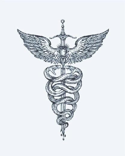 Caduceus Serpents & Sword