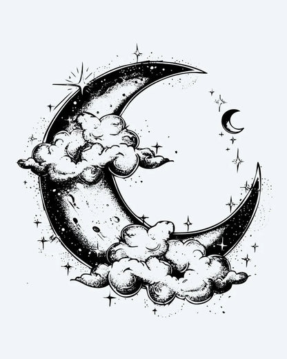 Crescent Moon & Clouds